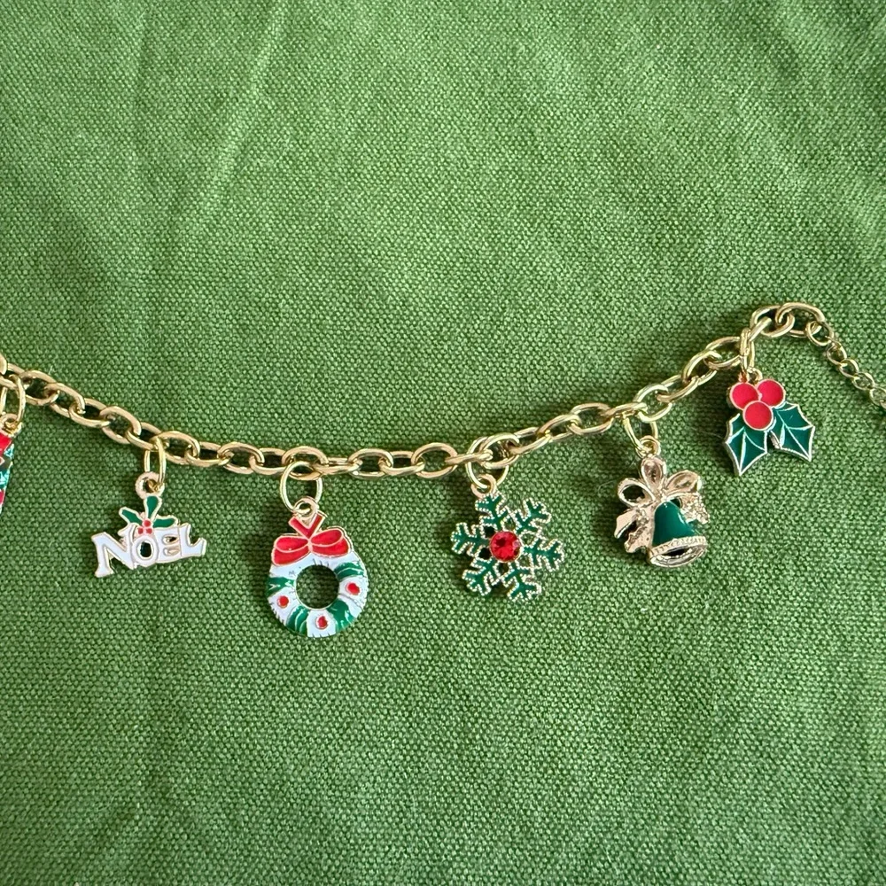 Artisan Made Noel Christmas Charm Bracelet